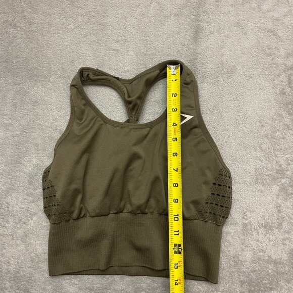 Gymshark Brown Racerback Sportsbra Size Medium - Picture 3 of 7